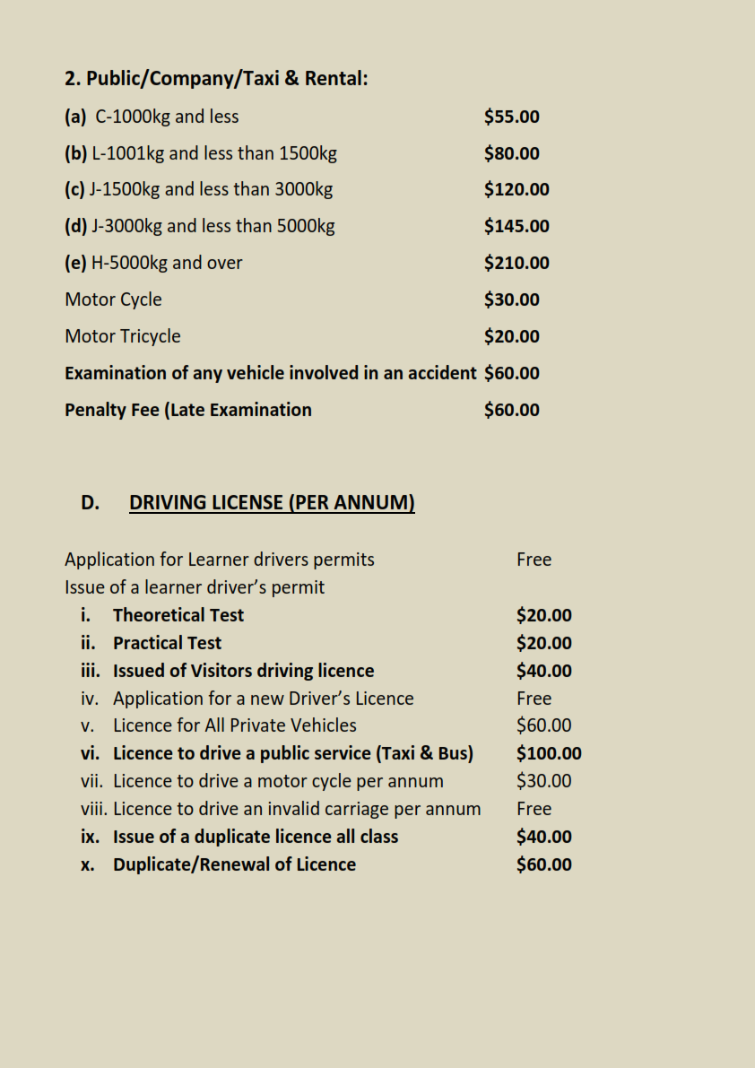 NEW FEES FOR ALL VEHICLES 004